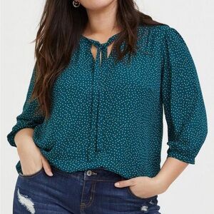 Torrid Georgette Bow Tie Blouse